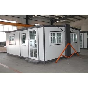15x20ft Portable Prefabricated Tiny Home, Mobile Expandable Plastic Prefab House for Hotel, Booth, Office, Guard House, Shop, Villa, Warehouse, Workshop