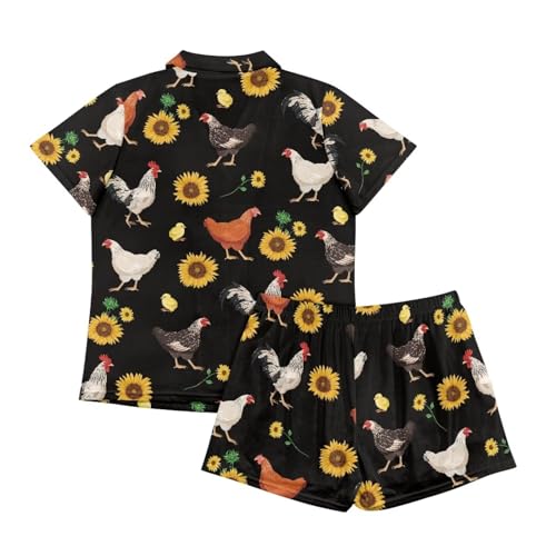 Image of Women's Short Sleeve Sleepwear Pajamas Nightwear with Pockets | skin-friendly breathable material resists pilling fading and deformation after repeated washing