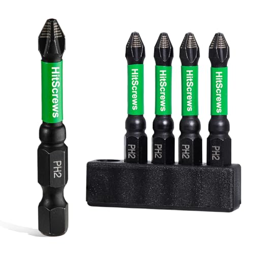 Image of Anti Slip Phillips Bits #2-2 Inch, 2026 New Laser-Etched Anti-Slip, S2 Steel Magnetic PH2 Impact Bit, 1 /4 inch Hex Drive, For Carpentry and Heavy-Duty Repairs | 5 Pack