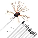 ◈ FÁCIL DE USAR: el kit de barrido de chimeneas admite el barrido eléctrico y el barrido manual. Simplemente conéctelo a un taladro eléctrico, eliminará eficazmente el hollín