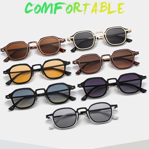 Lunettes de soleil rétro de style punk avec structure métallique robuste - 5