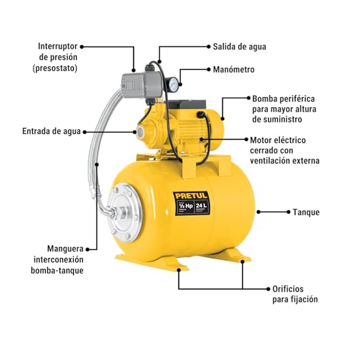 Hidroneumático 24 litros 3 hidroneumatico 24 lts marca Pretul (3)