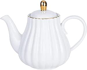 Porseleinen theepot set met kopje wit 1250 ml - theepotten voor 1 persoon - online kopen? | Korting tot 38