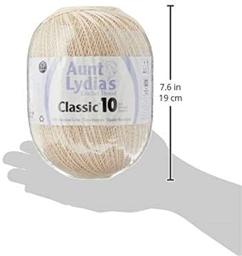 Aunt Lydia Crochet Cotton Jumbo Yarn Thread, 1 Pack, White #TOP2
