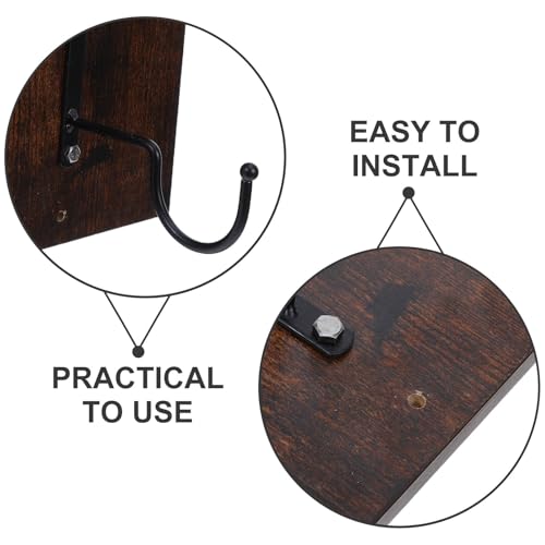 Colgador de casco y ropa de moto con base de madera protectora para pared 3