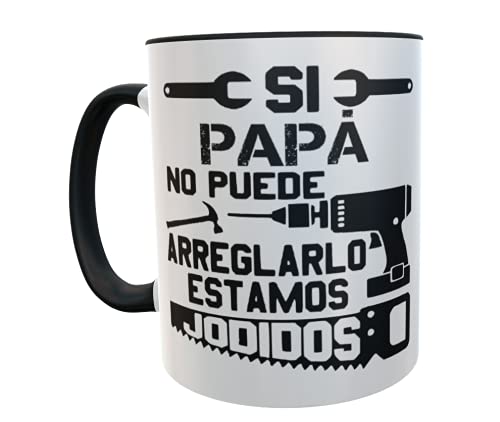 Tazza Originale Per Papà 'Organizza Tutto' - Ceramica 350 Ml, Bianca Con Manico Nero, Idea Regalo Festa Del Papà O Compleanno