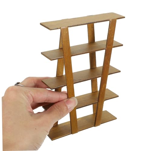 Supvox Miniatur Holz MöBel Modell - Handgefertigtes Aufbewahrungsregal Im MaßStab 1/12 FüR Puppenhausdekoration Bezauberndes Design in Hellbraun Perfekt FüR Tischdeko Und Ordnung