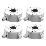 Hiseeu Universal Bullet Security Camera Junction Box, Waterproof/Metal Base/Hide Cables/Wall Ceiling Mount Bracket, Compatible with Hiseeu Security Camera Outdoor Indoor (4 Pack)