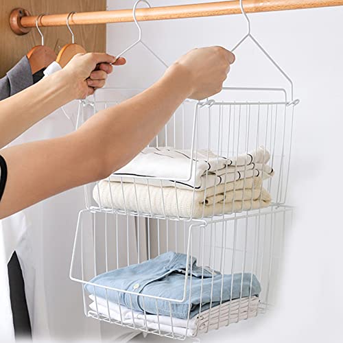 Trennbare verstellbare Hängeschrank-Organizer, hängende Kleiderregale mit 6 verstellbaren Trennwänden für Kleidung, Pullover, Schuhe, Handtaschen, Schwarz Cover