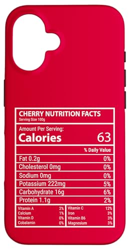 Cherry Nutrition Facts�ʔ����t���[�c���x���f�U�C�� �X�}�z�P�[�X iPhone 16 �p