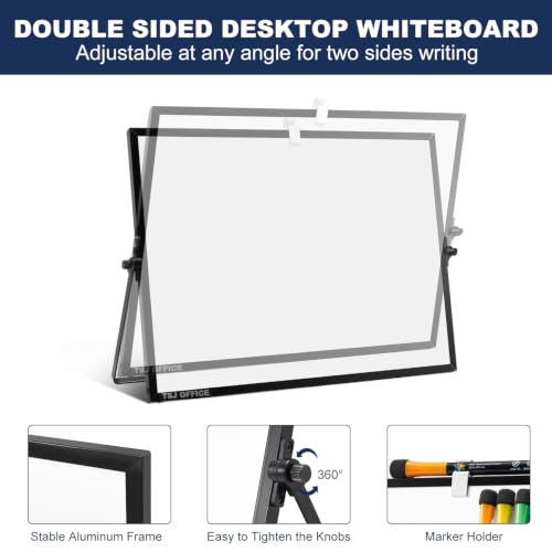 Image of TSJ OFFICE Small White Board - 18 X 14 Inches Black Framed Dry Erase Board