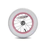 JOYSTAR 12 Inch Kids Bike Front Wheels Replacement with 12 Inch Air Rubber Tire White