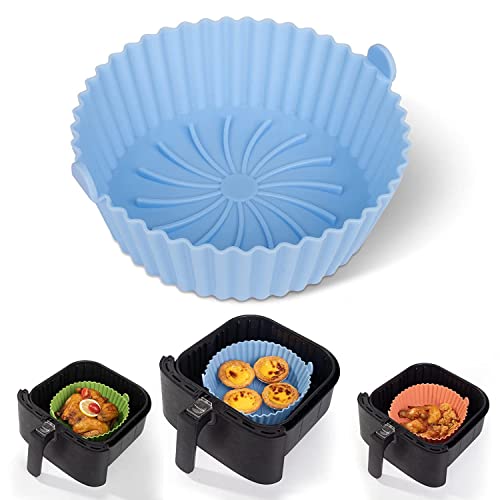 Image of Air Fryer Silicone Liners - Reusable Non-Stick Air Fryer Silicone Pot Liner Air Fryer Basket Accessories (Multi Color, 1 pcs)