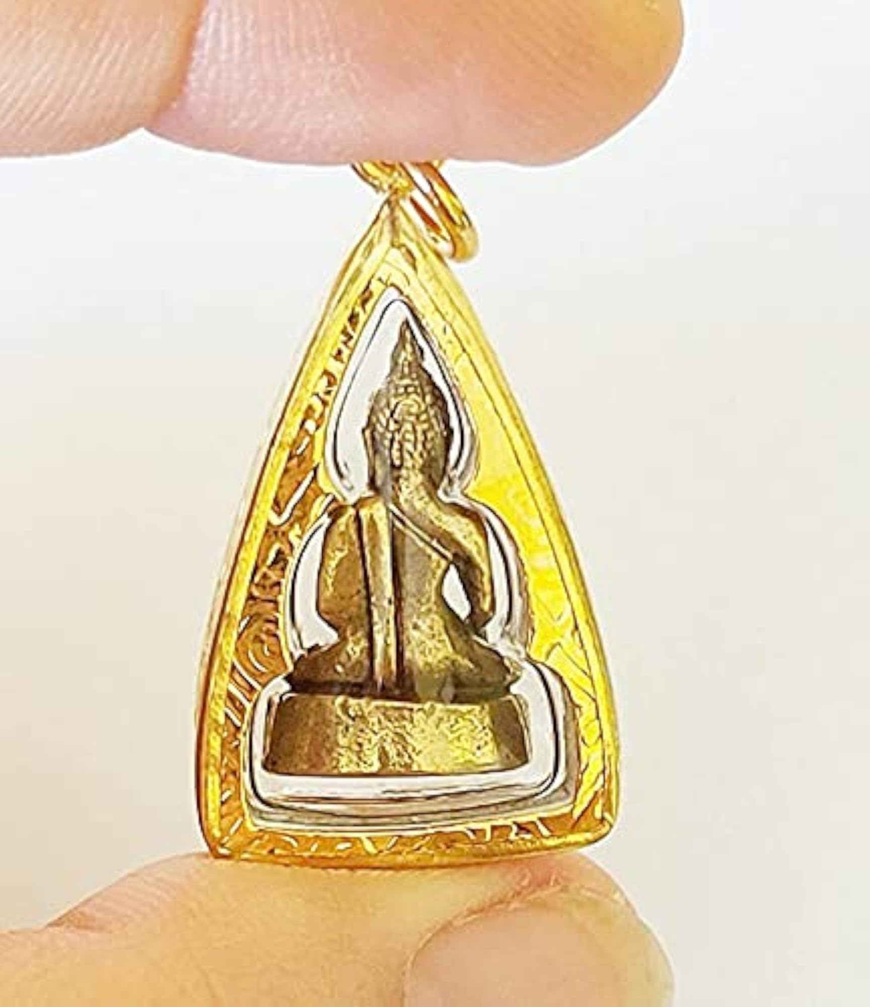 Miracle Phra LP Tanjai Buddha Gold Pendant Amulet for Protection