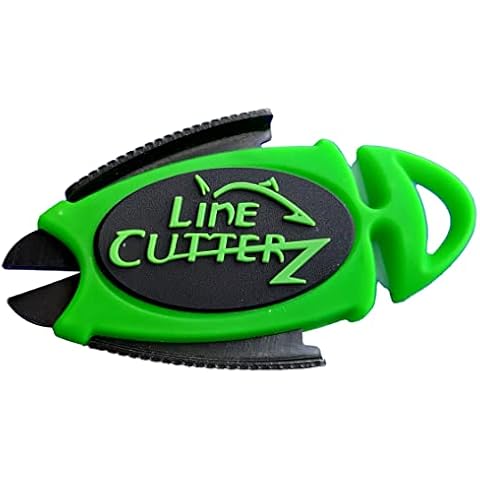 LINE CUTTERZ Patented Dual Hybrid Ceramic Cutter + Stainless Steel Micro Scissors Fishing Line Cutter - Green Cover