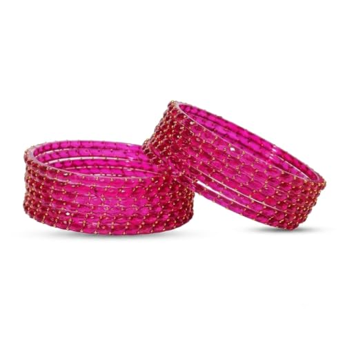 Image of Raindrop Crystal Glass Bangles, Pack of 12