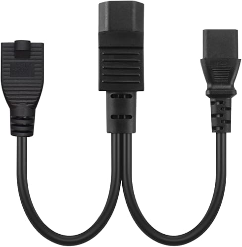 Miniatura 4 de Strhowill IEC 320 C14 a C13+5-15R Y Split Cable adaptador de corriente corto IEC 320 C14 macho a C13Nema 5-15R hembra Y Cable de alimentación