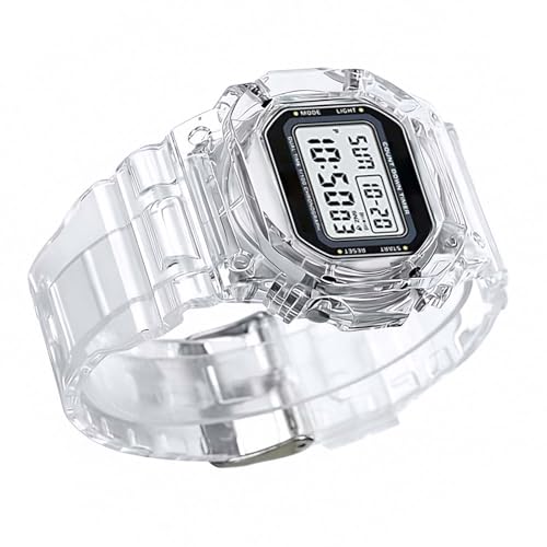 Reloj Deportivo Transparente - Reloj Digital Mujer Hombre | Relojes Transparentes Impermeables, Para Niños Y Niñas, Relojes De Pulsera Con Alarma De Fecha Y Cuenta Regresiva, Luz LED, Calendario Autom