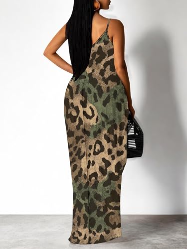 Image of SUZONANA Women Plus Size Summer Maxi Dress Spaghetti Strap Loose Sundress