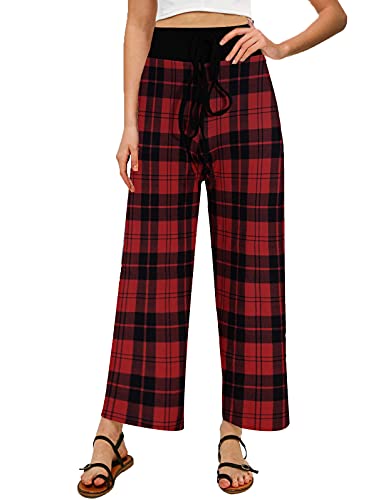 Image of NEWCOSPLAY Women's Comfy Pajama Pants Casual Drawstring Palazzo Lounge Wide Leg Pants