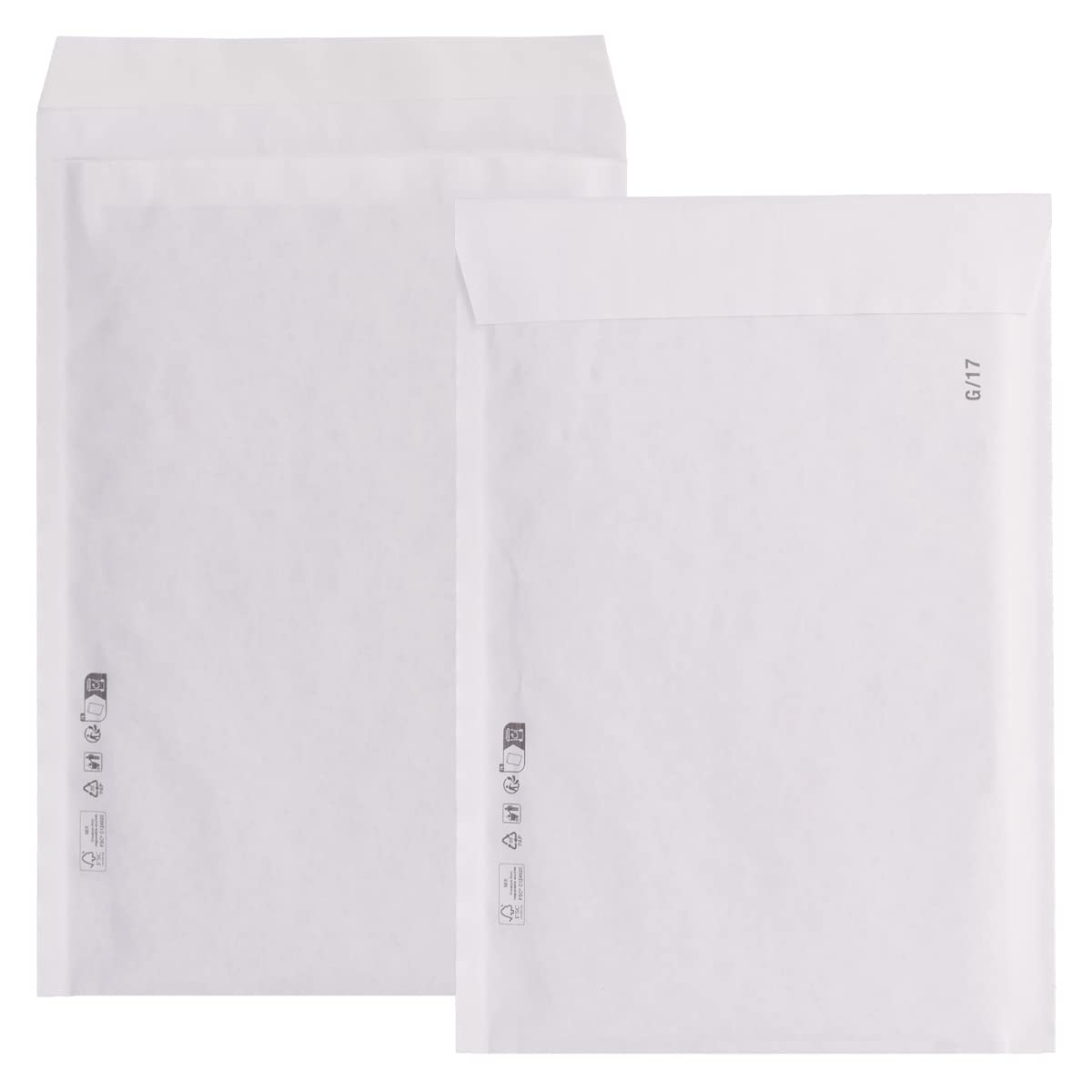 verpacking Lot de 100 enveloppes d'expédition rembourrées en papier - 250 x 350 mm - Blanches - Avec rembourrage en papier - Alternative écologique au sac Ã coussin d'air