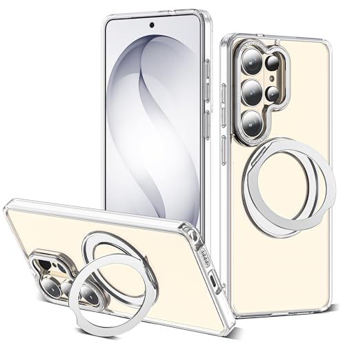 Image of for Samsung Galaxy S26 Ultra Case with 360Rotatable Magnetic Ring Stand Compatible with Mag-Safe Military Protection Transparent Phone Case for Galaxy S26 Ultra 6.9 inch,Clear