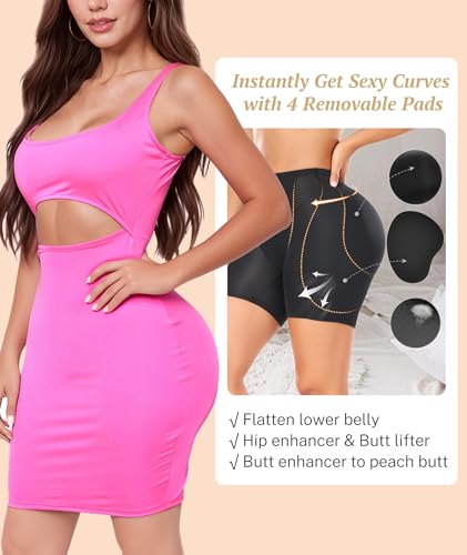 Women Hip Padded Shapewear Booty Lifter Butt Enhancer Removable 4 Thicker Pads Control Panty for Bigger Butt3