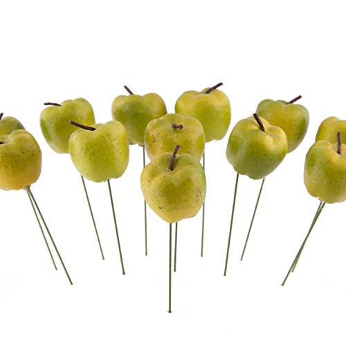 Rosemarie Schulz GmbH Deko Äpfel Klein zum Stecken Apfel 12 Stück Grün Kunstobst künstliches Obst Dekoration Ø 2 cm Weihnachtsdeko Herbstdeko