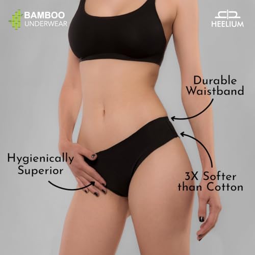 Image of HEELIUM Bamboo Underwear for Women | Ultra-Soft, Breathable & Odour-Free | 3X Softer Than Cotton | Moisture-Wicking | Ideal for Sensitive Skin & All-Day Comfort
