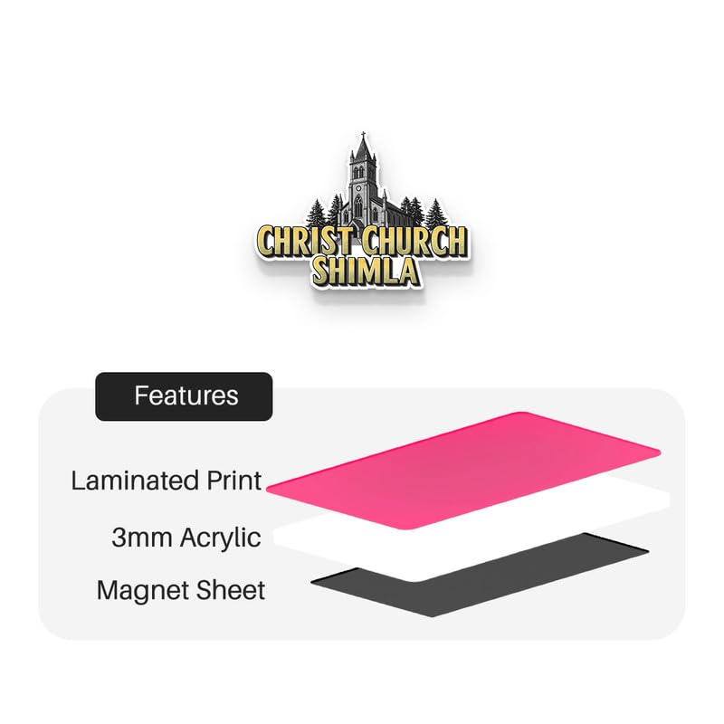 Image of Christ Church Fridge Magnets, Glossy Finish, Stylish Magnet for Fridge, Wardrobe & Metal Surfaces