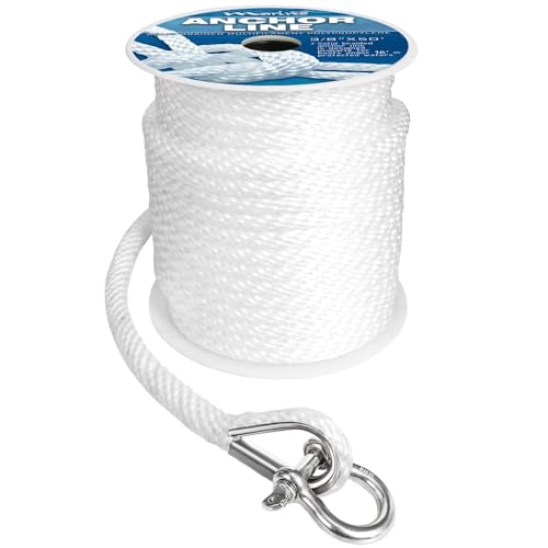 Ligne d'ancrage tressée avec manille et cordage de rechange pour ancre de bateau