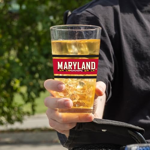Image of Logo Brands NCAA 16 oz Pint Glass - Durable Glass With Bold Team Color- Chip-Resistant Rim Drinkware For Fans, Tailgates, Home Bars & Everyday Use