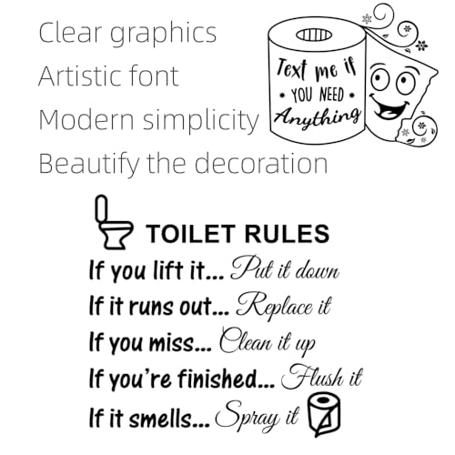 ShaMyiuCnz 2 PCS Art Funny DIY Decor Decal Bath Room Door Sticker Bathroom Stickers Art Quote Decal Wall Art - Image 3