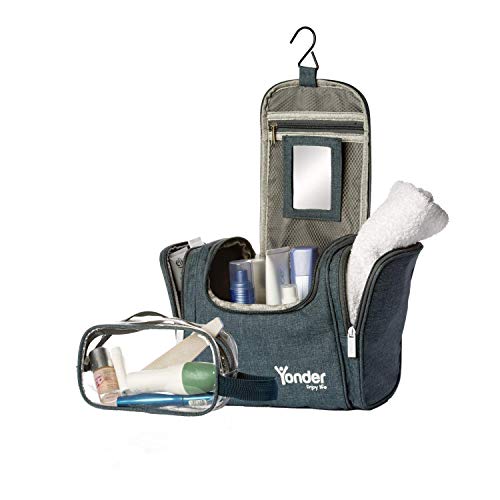 Yonder® Premium XXL Kulturtasche | Kosmetiktasche mit 8,5L Stauraum | Groß + gratis Waschtasche | Kulturbeutel für Damen & Herren zum Aufhängen