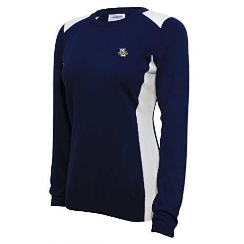NCAA Marquette Golden Eagles Women's Campus Specialties Color Block Crew Neck SWTR, Navy, XX-Large
