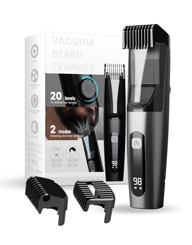 Image of Beard Trimmer for Men, 40 Adjustable Length Settings, Smooth Facial Hair Trimming, LCD Display, Beard Trimmer, Waterproof for Wet & Dry Use, Washable -Gray