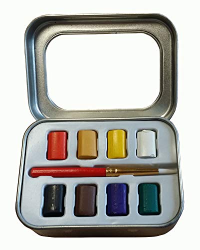 Casetta per acquerelli - Astuccio in metallo con 8...