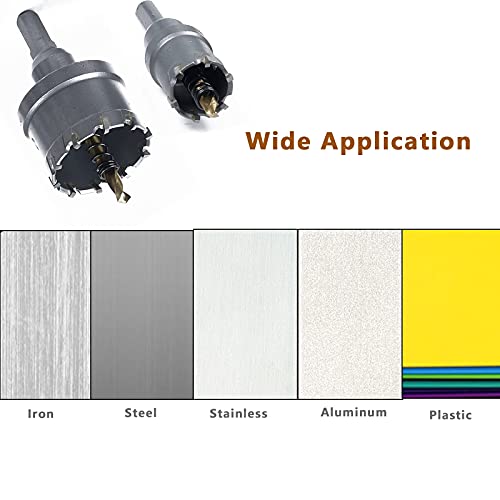 Reetai-Four 10Pcs Tct Hole Saw Kit For Metal,Tungsten Carbide Tipped Hole Saw Set, Hole Cutter Heavy Duty For Stainless Steel,Iron,Aluminum,Sheet Metal.(5/8"-2-1/8”) #TOP6