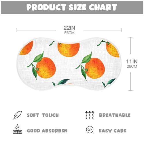 xigua Watercolor Oranges Baby Burp Cloths for Newborn Boys and Girls 4 Pack, Soft & Absorbent Cotton Baby Burp Cloth, Baby Washcloths, Newborn Towel, Burp Rags4