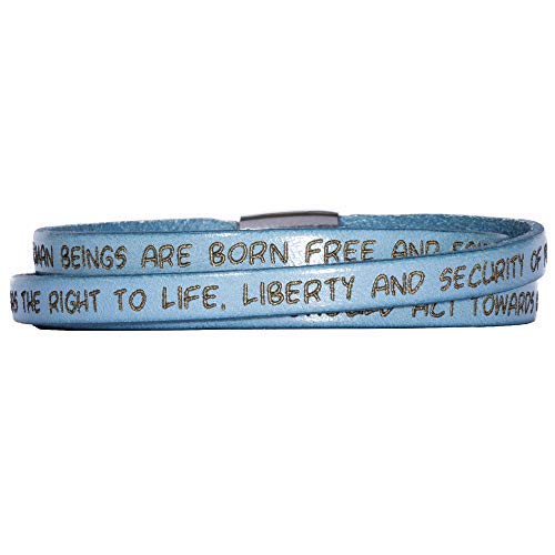 GILARDY Human Rights Leder-Armband BR1 Gravur Menschenrechte