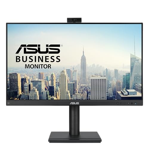 ASUS 24” 1080P Video Conferencing Monitor (BE249QFK) - IPS, 100Hz, Frameless, Full HD Webcam, Mic...