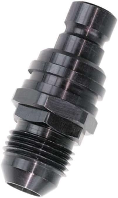Jiffy-tite Quick Release Adapter, 3000 Series, Straight, 8 AN Male to Quick Release Plug, Valved, FKM Seal, Aluminum, Black Anodized, Each
