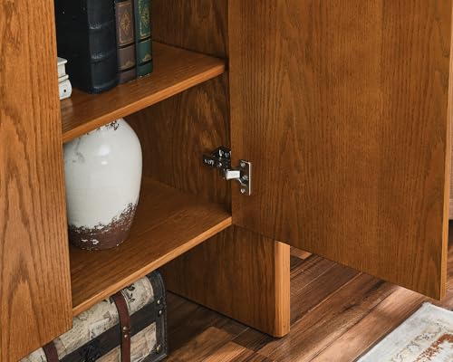 LKTART Mid Century Modern Sideboard Buffet Cabinet,Small Storage Cabinet with Outlet Holes for Living Room, Kitchen, Entryway, Hallway 34" Brown Ebony