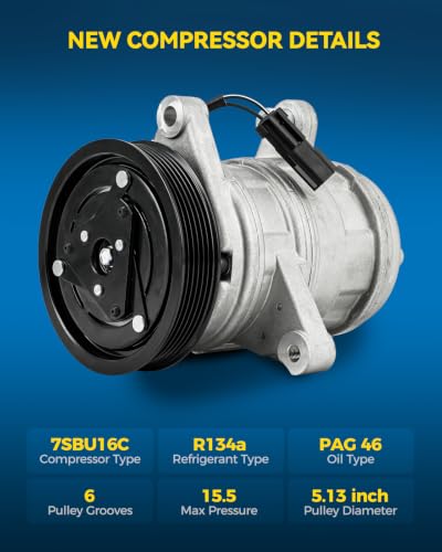 Image of PHILTOP 55037617AC Air Conditioner AC Compressor with Clutch for Jeep Wrangler 1999-2006 4.0L,Grand Cherokee 1999-2004 4.0L