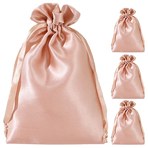 Enniyu Satin Gift Bags, 6X9 Rose Gold Jewelry Bags, Wedding Favor Drawstring Bags Baby Shower Christmas Gift Bags Tarot Cards Bags 50 Pack… #TOP25