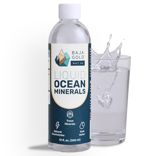 Baja Gold Liquid Trace Mineral Drops – Pure Ocean-Based Minerals for Water & Food | Unrefined Electrolytes for Balanced Taste | Mineral-Rich Saline Solution & Oral Cleanse | 12 fl oz, 90-Day Supply.