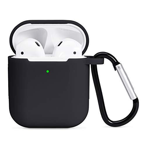 AKABEILA Compatible with AirPods 2 2019 & AirPods 1 2016 Case One Piece Soft Silicone Cute Cover Shockproof Protective Support Wireless Charging Front LED Visible