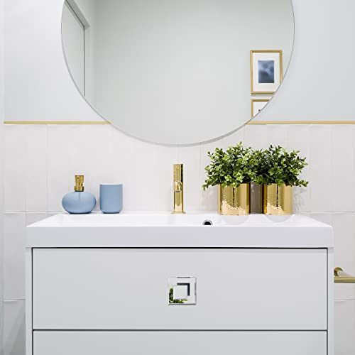Tatuo 6 Pcs Stick On Knobs Acrylic Pull Handle Clear Beveled Mirror Knob Small Square Stick On Handle Peel And Stick Handles Self Adhesive Knobs For Cabinet Wardrobe Windows Drawer Door #TOP1