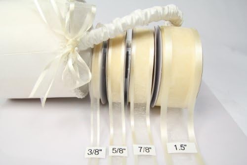 Ivory Organza Ribbon With Satin Edge-25 Yards X 3/8 Inches by Amor