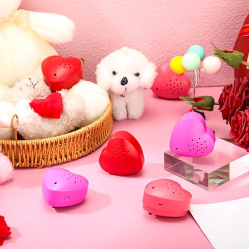 Image of Copkim 3 Pcs Voice Recorder 20s Heart Sound Module, Red, Rose Red, Pink